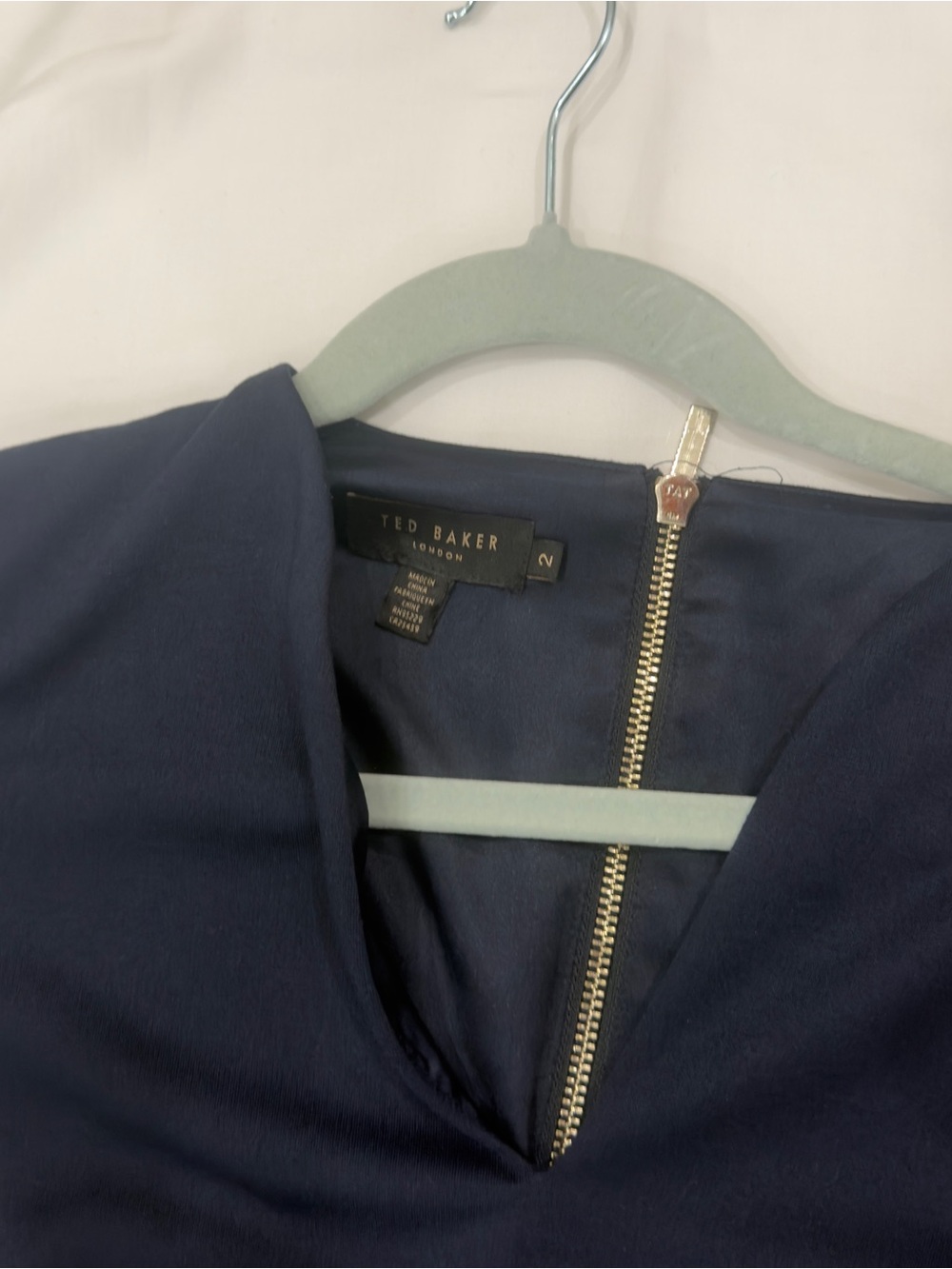 Ted Baker Navy Midi Dress with Red Trim and Botanical Leopard Print - Picture 2 of 2
